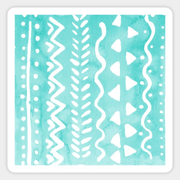 Loose boho chic pattern - aqua Magnet by wackapacka